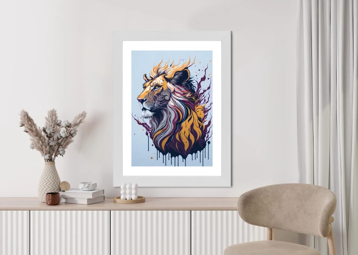 Plakat Lew Na Nowoczesnej Grafice
