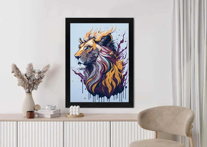 Plakat Lew Na Nowoczesnej Grafice