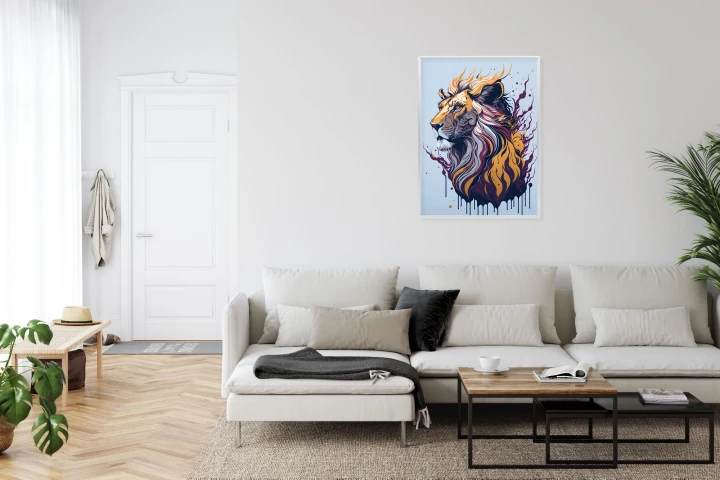 Plakat Lew Na Nowoczesnej Grafice