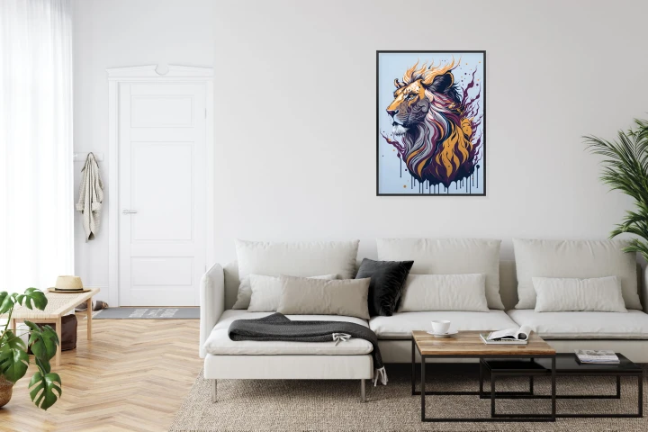 Plakat Lew Na Nowoczesnej Grafice
