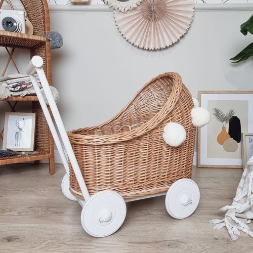 wiklinowy wózek dla lalek