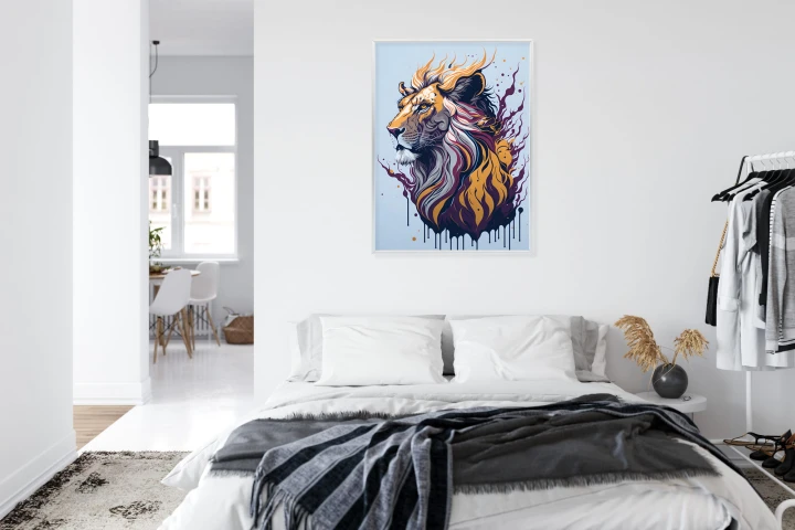 Plakat Lew Na Nowoczesnej Grafice