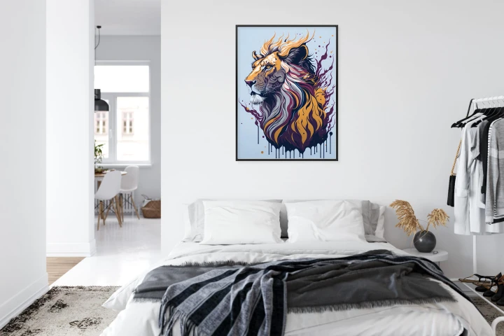 Plakat Lew Na Nowoczesnej Grafice