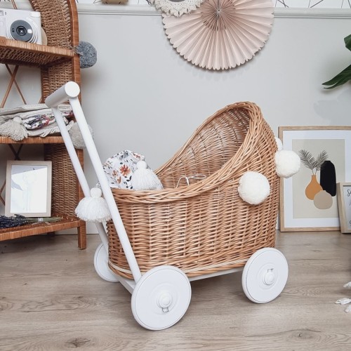 wiklinowy wózek dla lalek
