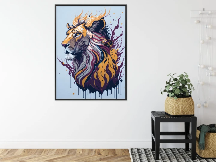 Plakat Lew Na Nowoczesnej Grafice