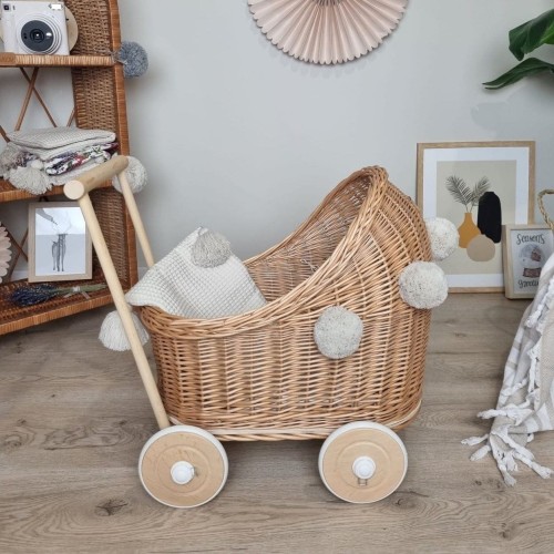 wiklinowy wózek dla lalek