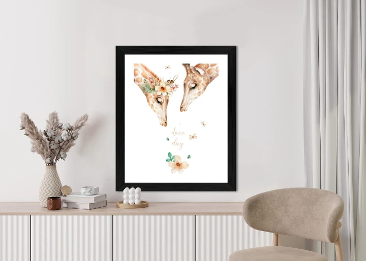 Plakat Dwie Żyrafy Patrzące W Dół