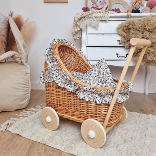 wiklinowy wózek dla lalek