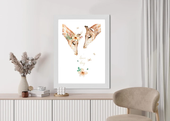 Plakat Dwie Żyrafy Patrzące W Dół