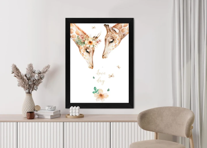 Plakat Dwie Żyrafy Patrzące W Dół