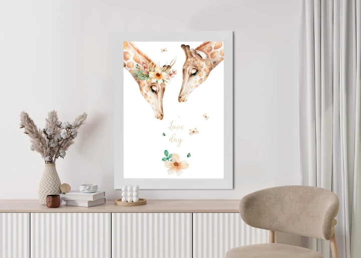 Plakat Dwie Żyrafy Patrzące W Dół