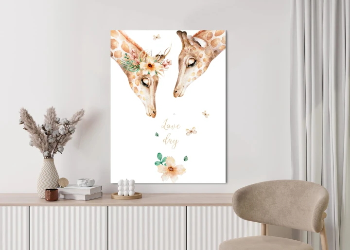 Plakat Dwie Żyrafy Patrzące W Dół