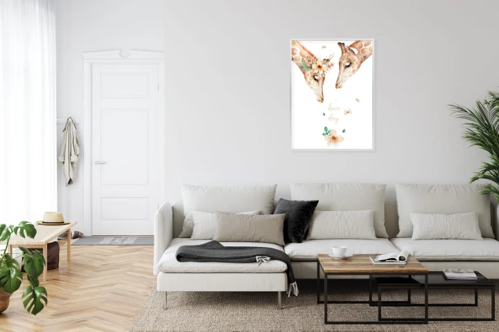 Plakat Dwie Żyrafy Patrzące W Dół