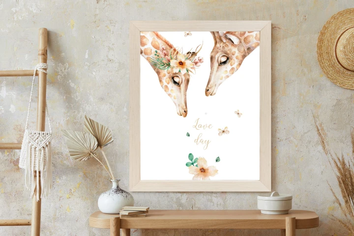 Plakat Dwie Żyrafy Patrzące W Dół