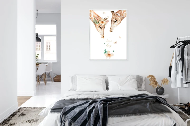 Plakat Dwie Żyrafy Patrzące W Dół
