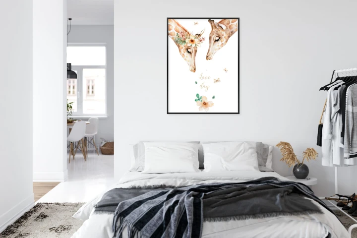 Plakat Dwie Żyrafy Patrzące W Dół