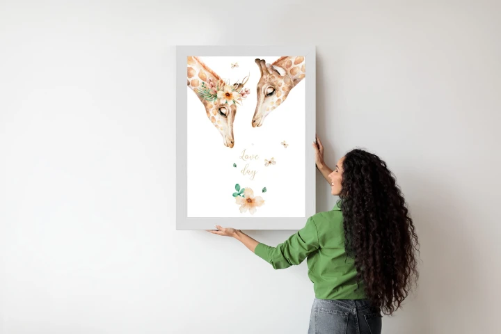Plakat Dwie Żyrafy Patrzące W Dół