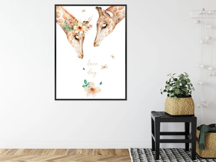 Plakat Dwie Żyrafy Patrzące W Dół