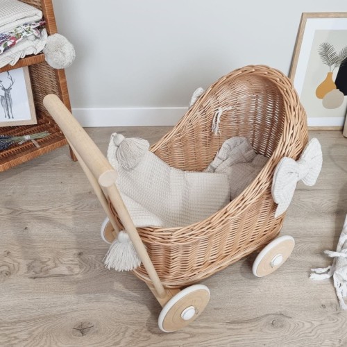 wiklinowy wózek dla lalek