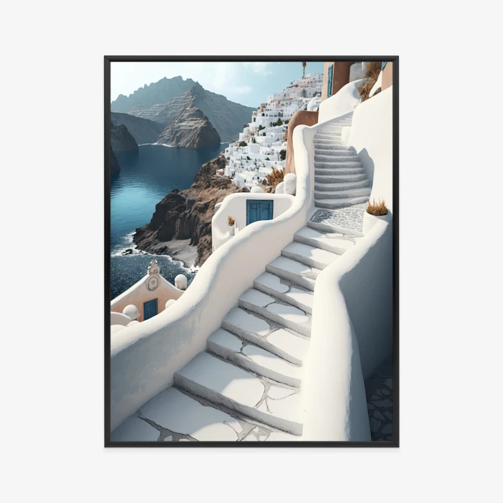 Plakat Urocza Grecka Architektura Na Santorini