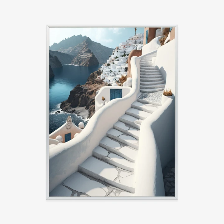 Plakat Urocza Grecka Architektura Na Santorini
