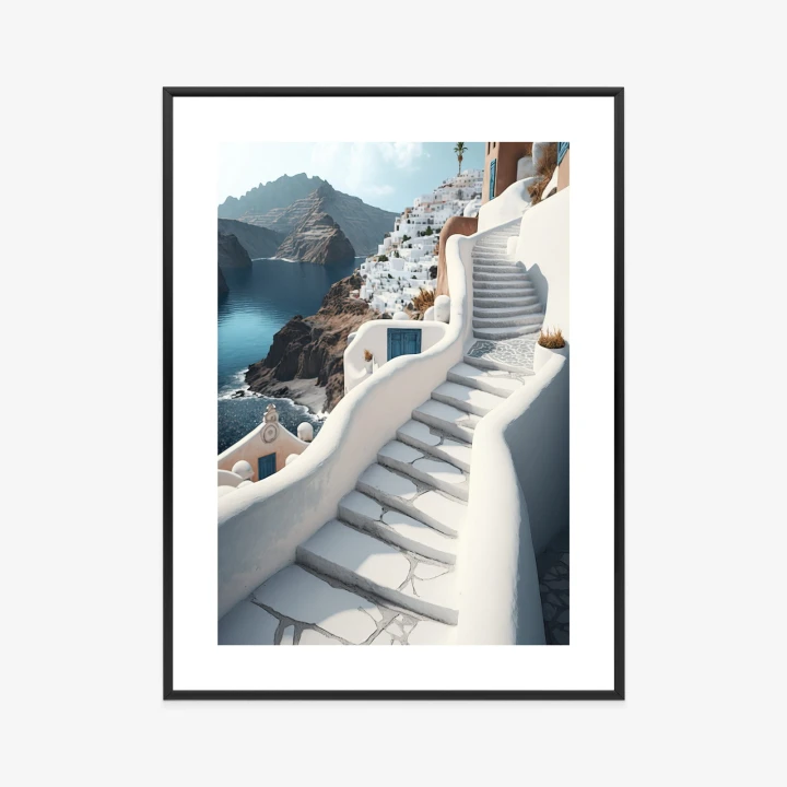 Plakat Urocza Grecka Architektura Na Santorini
