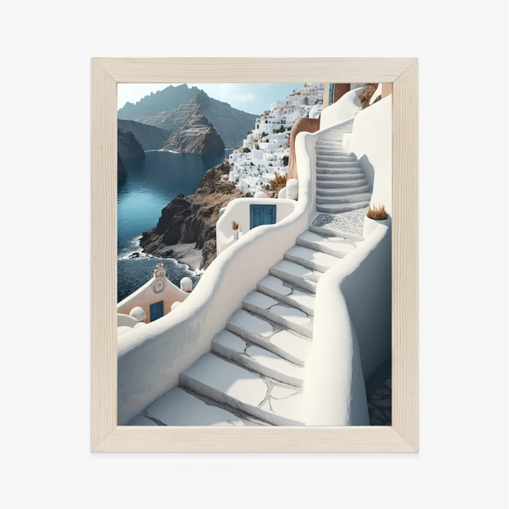 Plakat Urocza Grecka Architektura Na Santorini