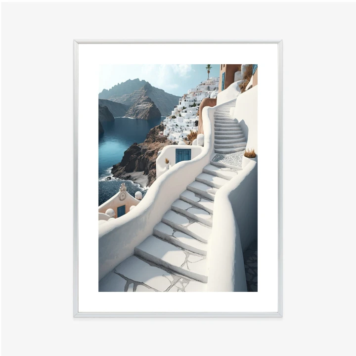 Plakat Urocza Grecka Architektura Na Santorini