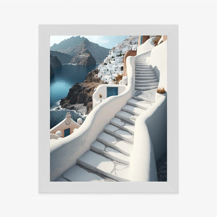 Plakat Urocza Grecka Architektura Na Santorini