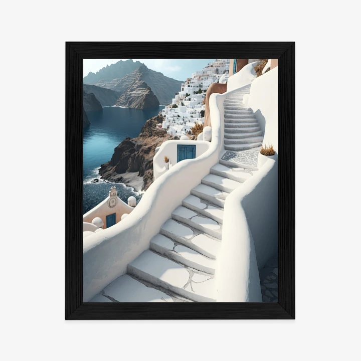 Plakat Urocza Grecka Architektura Na Santorini