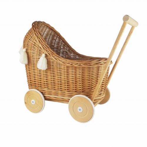 wiklinowy wózek dla lalek