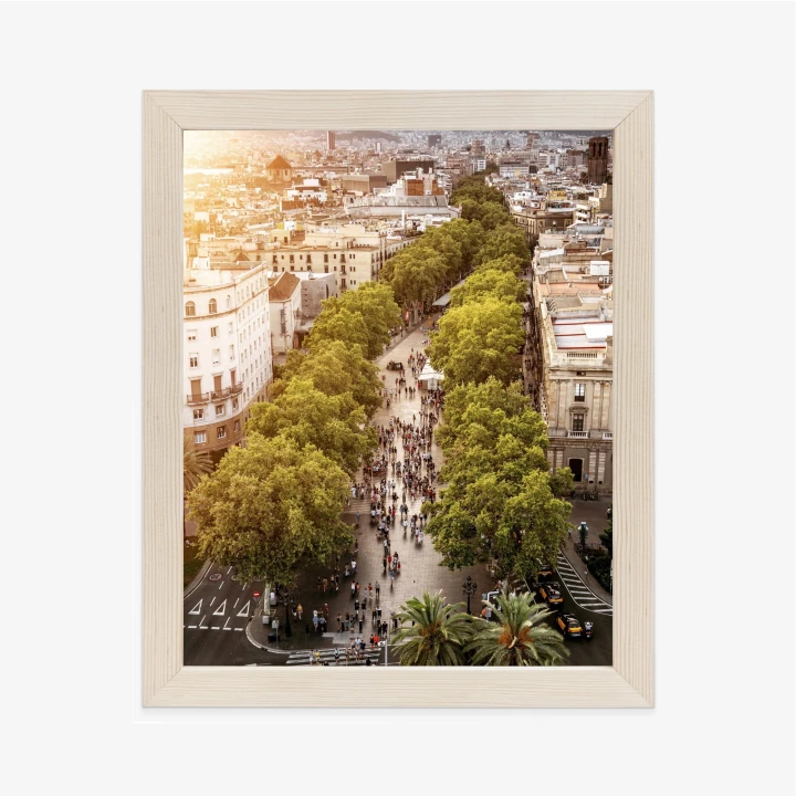 Plakat Widok Na La Rambla W Barcelonie O Zachodzie Słońca