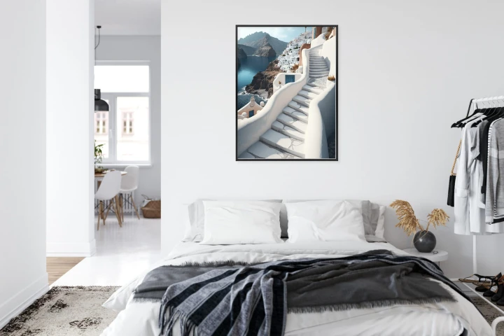 Plakat Urocza Grecka Architektura Na Santorini