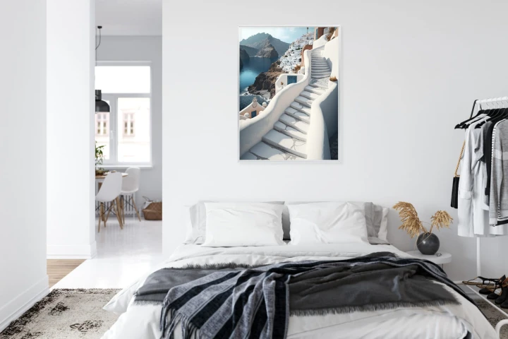 Plakat Urocza Grecka Architektura Na Santorini