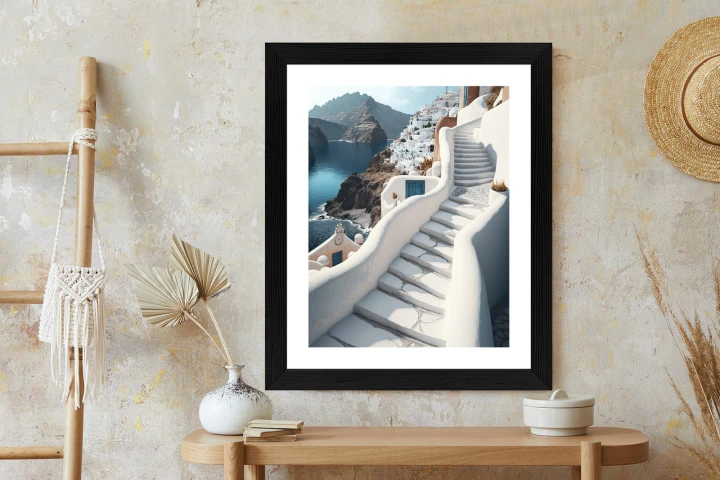 Plakat Urocza Grecka Architektura Na Santorini