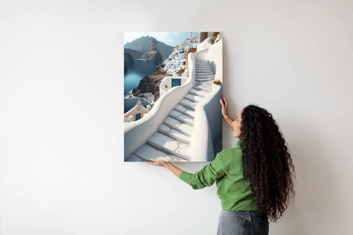 Plakat Urocza Grecka Architektura Na Santorini