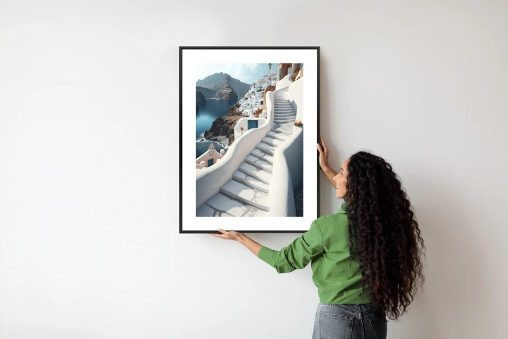 Plakat Urocza Grecka Architektura Na Santorini