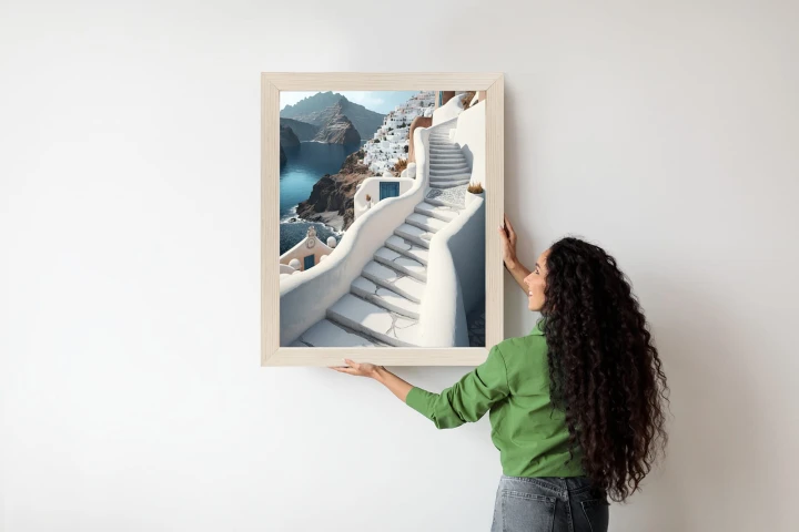 Plakat Urocza Grecka Architektura Na Santorini