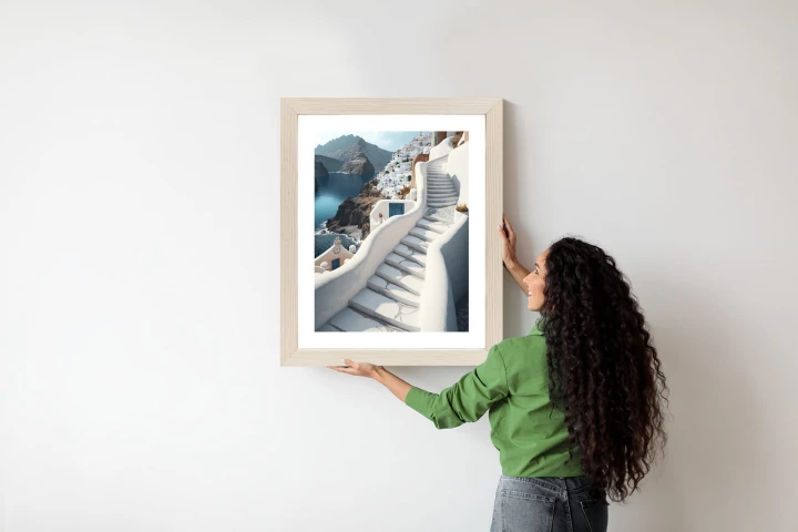 Plakat Urocza Grecka Architektura Na Santorini