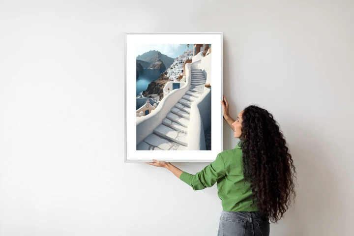 Plakat Urocza Grecka Architektura Na Santorini