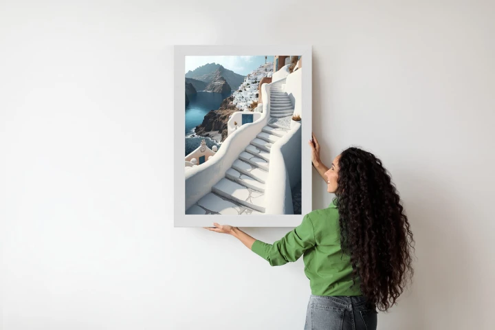 Plakat Urocza Grecka Architektura Na Santorini