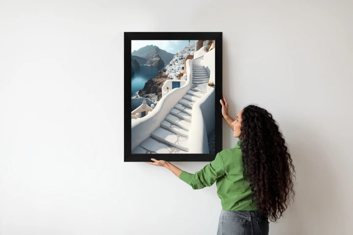 Plakat Urocza Grecka Architektura Na Santorini