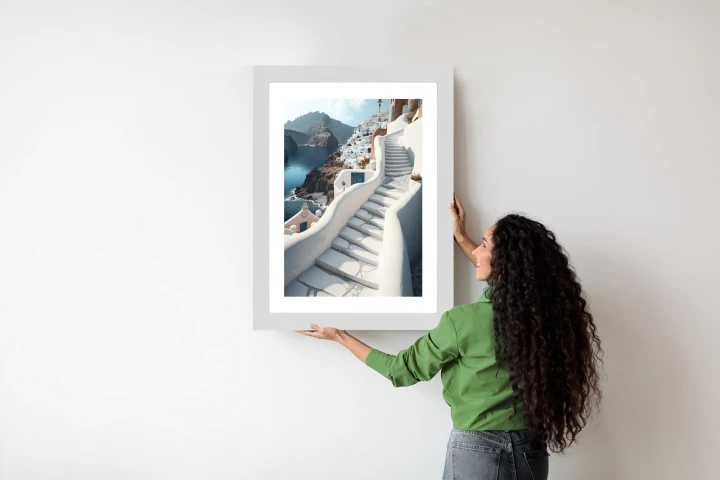 Plakat Urocza Grecka Architektura Na Santorini