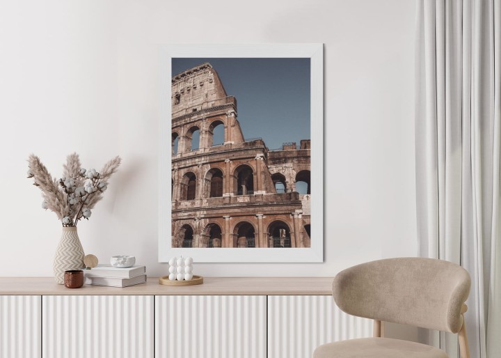 Plakat Architektura Koloseum Na Tle Błękitnego Nieba