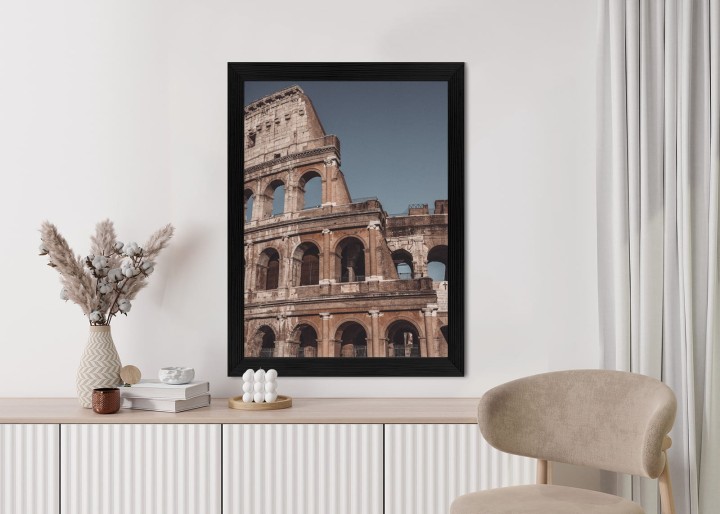 Plakat Architektura Koloseum Na Tle Błękitnego Nieba