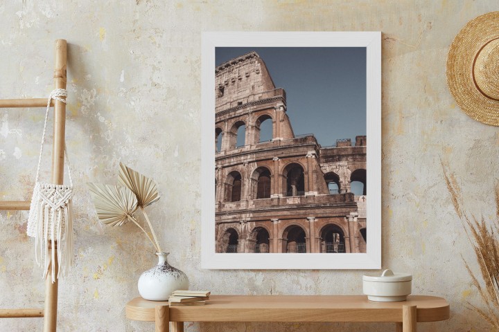 Plakat Architektura Koloseum Na Tle Błękitnego Nieba