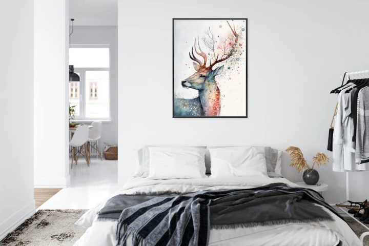 Plakat Portret Jelenia Malowany Farbami