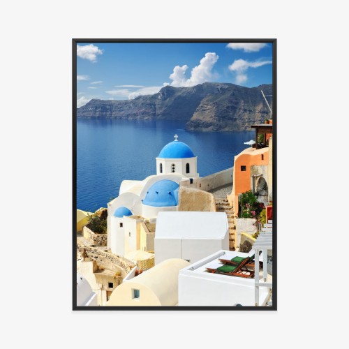 Plakat Widok Na Miasteczko Oia I Błękitne Morze