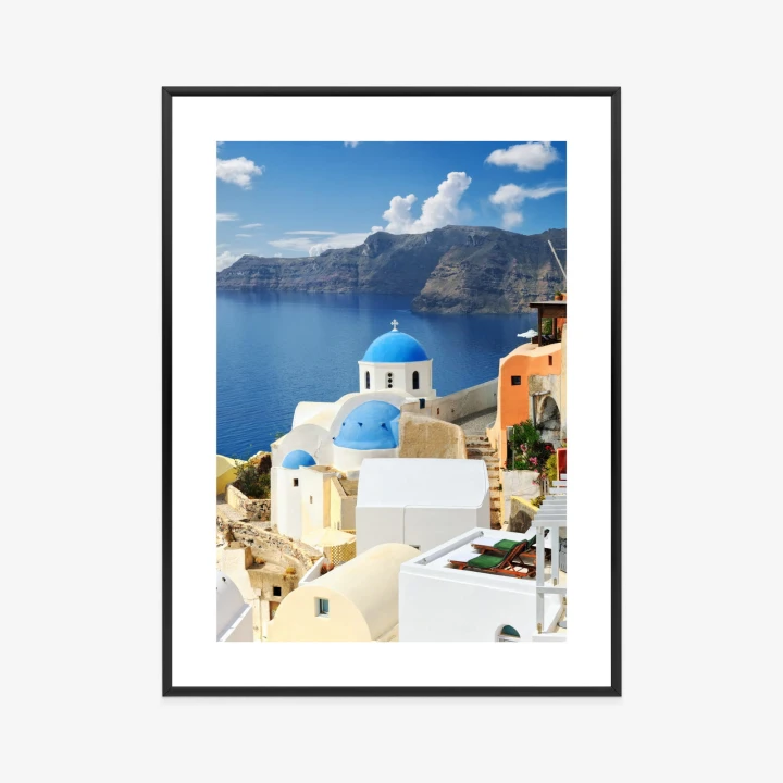 Plakat Widok Na Miasteczko Oia I Błękitne Morze