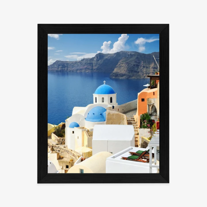 Plakat Widok Na Miasteczko Oia I Błękitne Morze